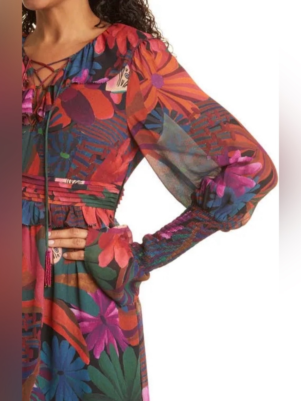 farm rio bird flowers maxi dress - Picture 3 of 15